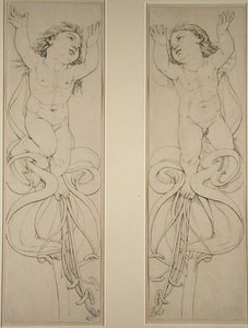 De linker en rechter genie op de amaryllisplant, 1809 door Philipp Otto Runge